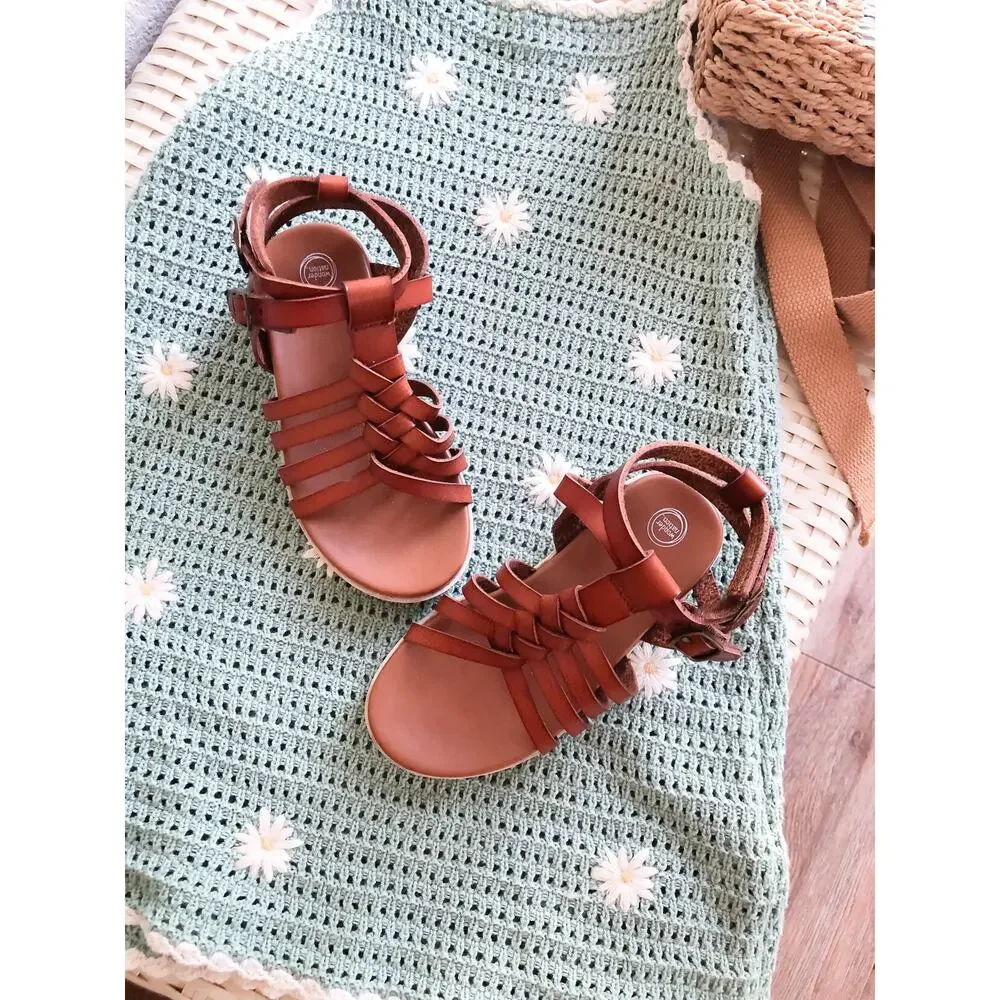 Our Next Adventure Braided Caged Ankle Strap Sandals